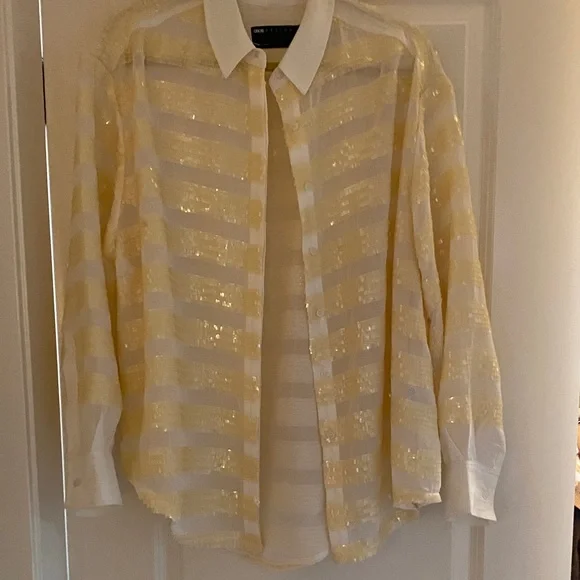 ASOS Yellow Striped Blouse - Picture 4 of 8